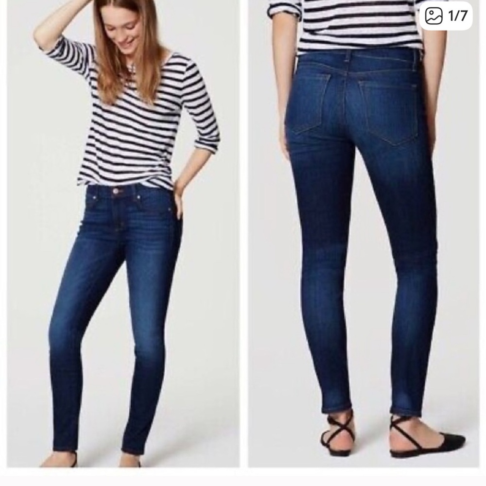 Ann Taylor Dark Blue Skinny Jeans